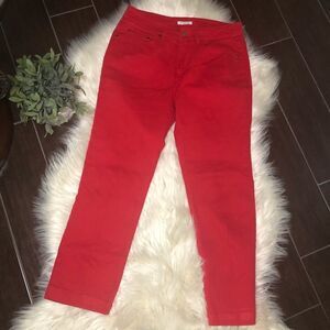 Jones New York sports red crop denim sz 8